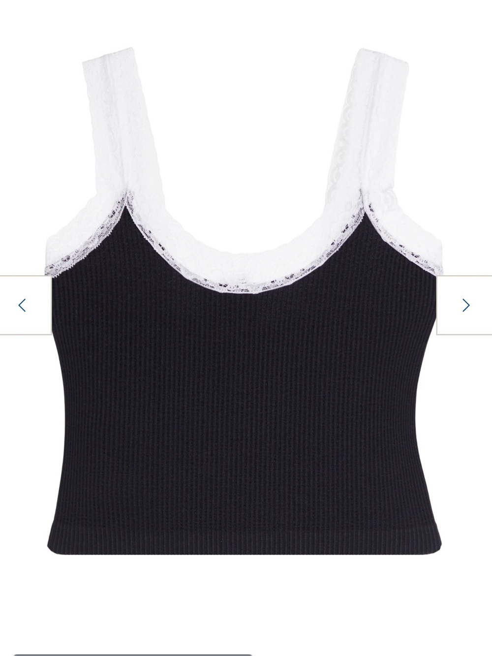 Katie J NYC LIANA WHITE LACE TRIM TANK NWT